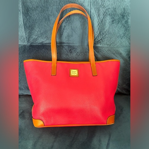 Dooney & Bourke Pebble Leather Charleston Shopper Pink Tote Bag EUC - Picture 1 of 12